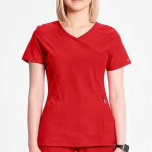 Set Cherokee Infinity Women’s Red Scrub Top & Pant Set Uniform Healthcare Sz L